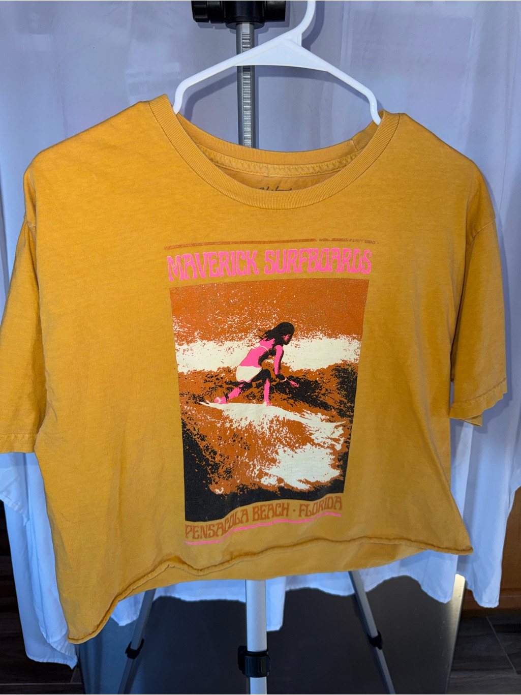 Yellow Graphic Crop Tee
